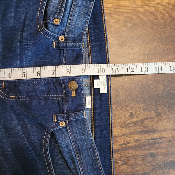 J Crew Jeans Size 28 Skinny Mid Rise Dark Light Wash Stretch Denim - Picture 7 of 10